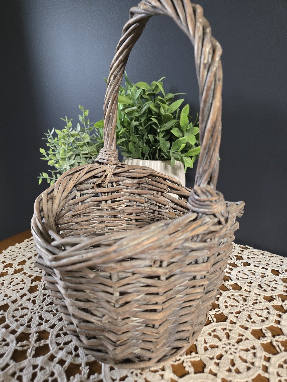 Rustic Woven Willow Basket